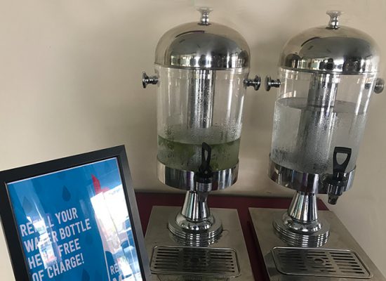 Refill Bottles and Water Refill Station
